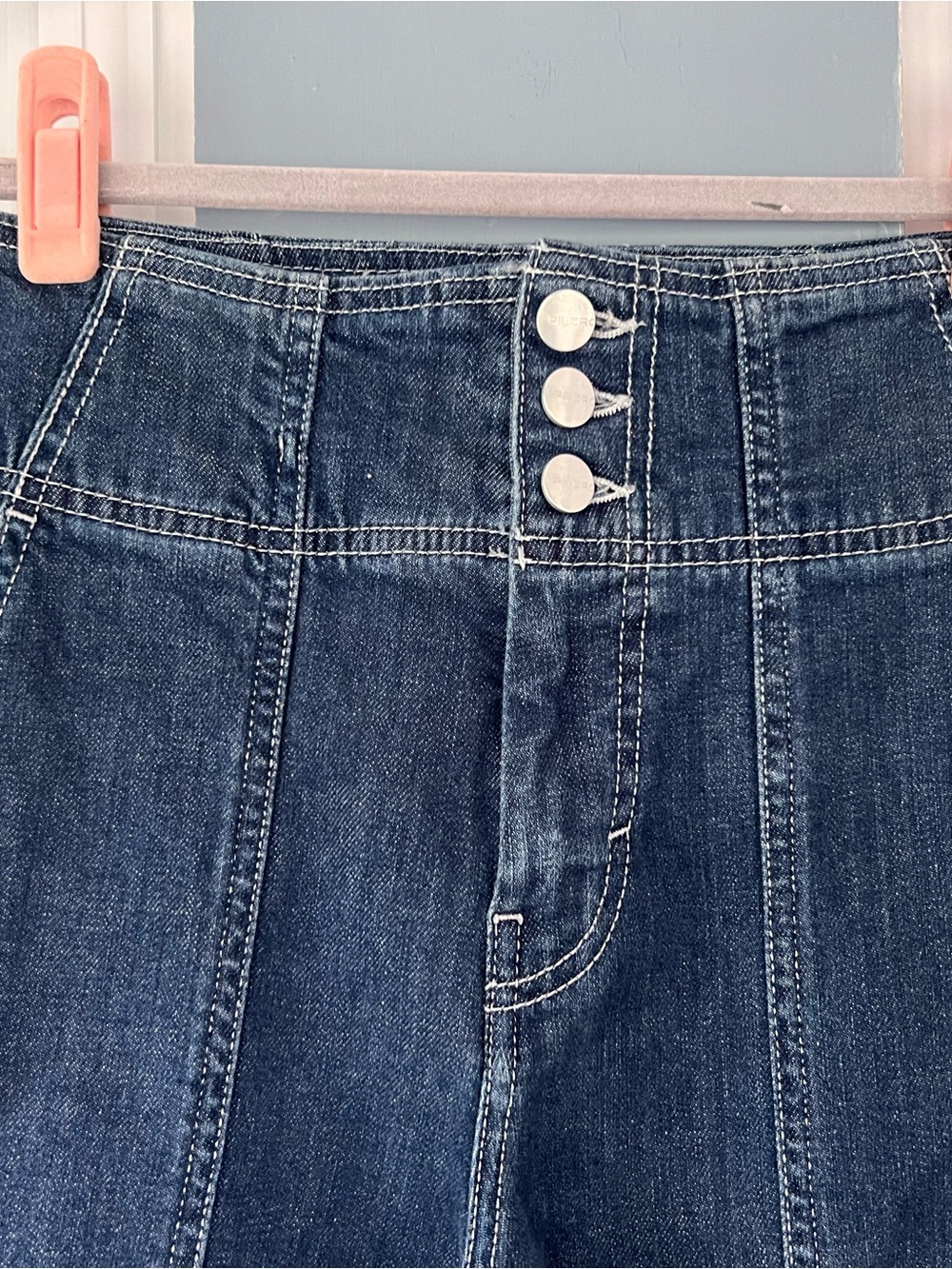 Anthropology Pilcro Wide-Leg Dark Blue High-Rise Jeans - Picture 3 of 7